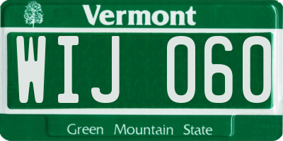 VT license plate WIJ060