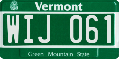 VT license plate WIJ061