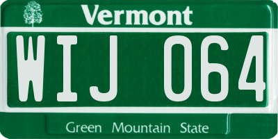 VT license plate WIJ064