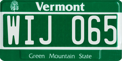 VT license plate WIJ065