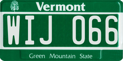 VT license plate WIJ066