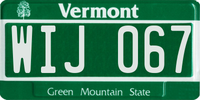 VT license plate WIJ067