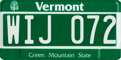 VT license plate WIJ072