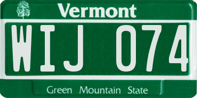 VT license plate WIJ074