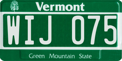 VT license plate WIJ075