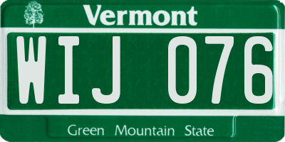 VT license plate WIJ076