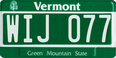 VT license plate WIJ077
