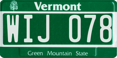 VT license plate WIJ078