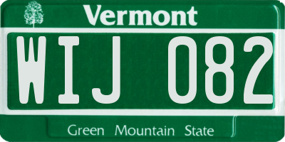 VT license plate WIJ082