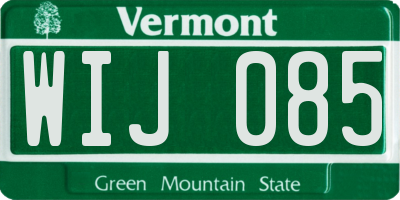 VT license plate WIJ085