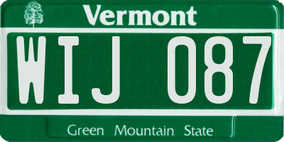 VT license plate WIJ087
