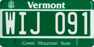 VT license plate WIJ091