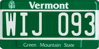 VT license plate WIJ093