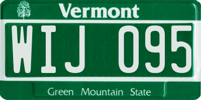 VT license plate WIJ095