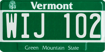 VT license plate WIJ102