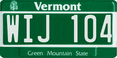 VT license plate WIJ104