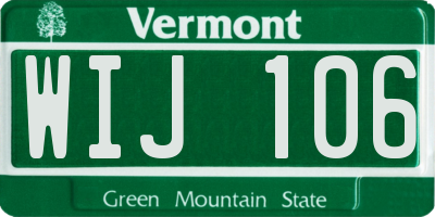VT license plate WIJ106