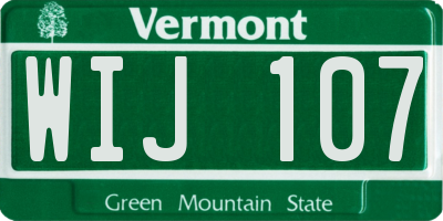 VT license plate WIJ107