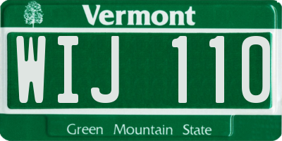 VT license plate WIJ110