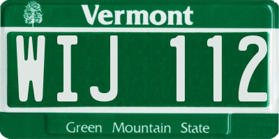 VT license plate WIJ112