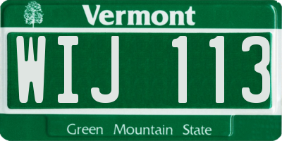 VT license plate WIJ113