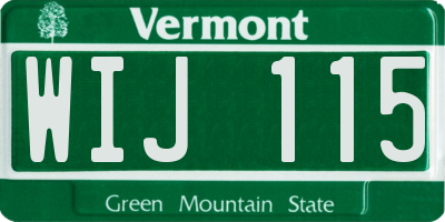 VT license plate WIJ115