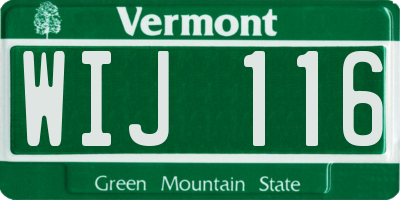VT license plate WIJ116