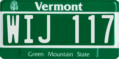 VT license plate WIJ117