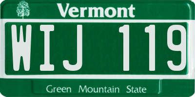 VT license plate WIJ119