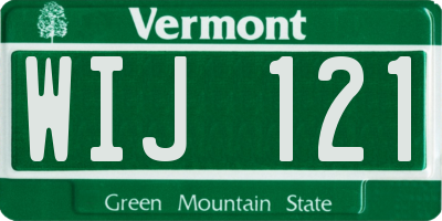VT license plate WIJ121