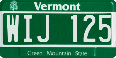 VT license plate WIJ125
