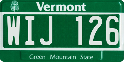 VT license plate WIJ126