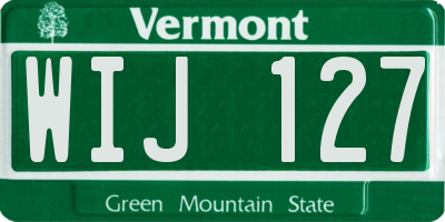 VT license plate WIJ127