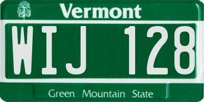 VT license plate WIJ128