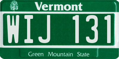 VT license plate WIJ131