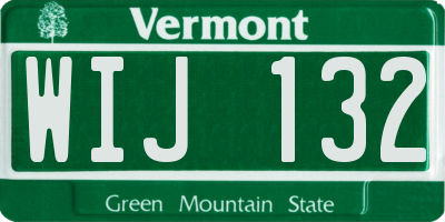 VT license plate WIJ132