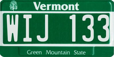 VT license plate WIJ133