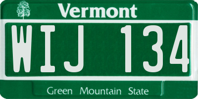 VT license plate WIJ134
