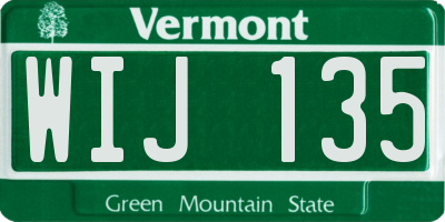 VT license plate WIJ135
