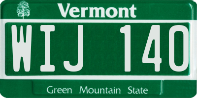 VT license plate WIJ140