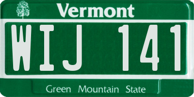 VT license plate WIJ141