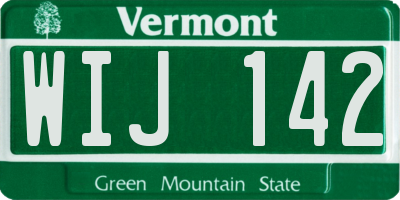 VT license plate WIJ142