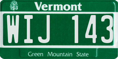 VT license plate WIJ143