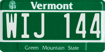 VT license plate WIJ144