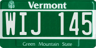 VT license plate WIJ145