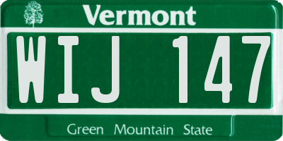 VT license plate WIJ147