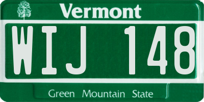 VT license plate WIJ148