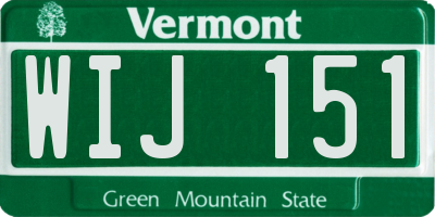 VT license plate WIJ151