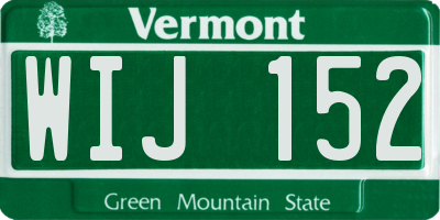 VT license plate WIJ152