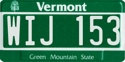 VT license plate WIJ153